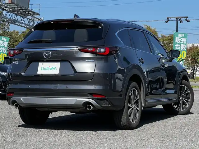 マツダ ＣＸ－８ 25S グランドジャーニー 道央・札幌 2024(令6)年 1.2万km マシーングレープレミアムM ４WD/純正メーカーOPナビ/AM/FM/BT/フルセグ/社外フリップダウンモニター/衝突被害軽減ブレーキ/横滑り防止装置/レーダークルーズコントロール/レーンキープアシスト/クリアランスソナー/ブラインドスポットモニター/バックカメラ/フロントカメラ/サイドカメラ/全方位カメラ/アラウンドビューモニター/ETC/アイドリングストップ/前席パワーシート/メモリーシート/前席＋セカンドシートヒーター/ハーフレザーシート/革巻きステアリング/ステアリングリモコン/ハンドルヒーター/電動パーキング/オートブレーキホールド/自動防眩ミラー/MTモード付AT/プッシュスタート/スマートキー/LEDヘッドライト/オートライト/オートマチックハイビーム/電動格納ミラー/ウィンカーミラー/社外フロアマット