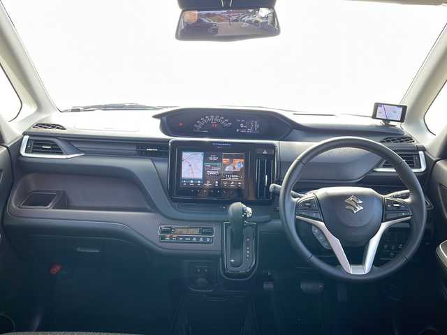 スズキ ソリオ バンディット HV MV 福岡県 2021(令3)年 1.5万km スーパーブラックパール 純正9インチナビ/【AM/FM/DISC/フルセグTV/BT/USB】/全方位モニター/ルームミラー型前後ドラレコ/ワンオーナー/ヘッドアップディスプレイ/デュアルカメラブレーキサポート/レーダークルーズコントロール/リヤコーナーセンサー/両側パワースライドドア/電動格納ミラー/LEDヘッドライト＆フォグランプ/ステアリングスイッチ/プッシュスタート/ETC/後席サンシェード/後席用テーブル/リアサーキュレーター/純正ドアバイザー/スペアタイヤ/オールシーズンタイヤ装着