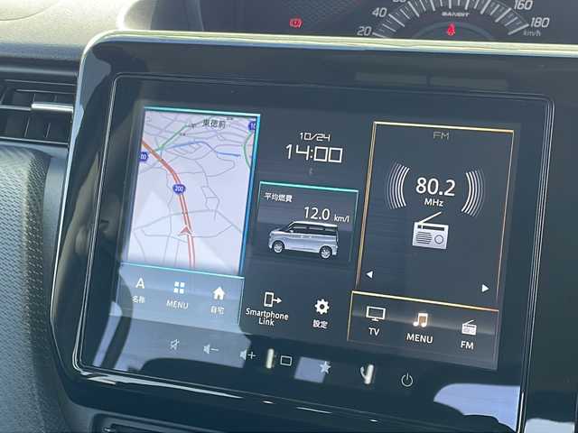 スズキ ソリオ バンディット HV MV 福岡県 2021(令3)年 1.5万km スーパーブラックパール 純正9インチナビ/【AM/FM/DISC/フルセグTV/BT/USB】/全方位モニター/ルームミラー型前後ドラレコ/ワンオーナー/ヘッドアップディスプレイ/デュアルカメラブレーキサポート/レーダークルーズコントロール/リヤコーナーセンサー/両側パワースライドドア/電動格納ミラー/LEDヘッドライト＆フォグランプ/ステアリングスイッチ/プッシュスタート/ETC/後席サンシェード/後席用テーブル/リアサーキュレーター/純正ドアバイザー/スペアタイヤ/オールシーズンタイヤ装着