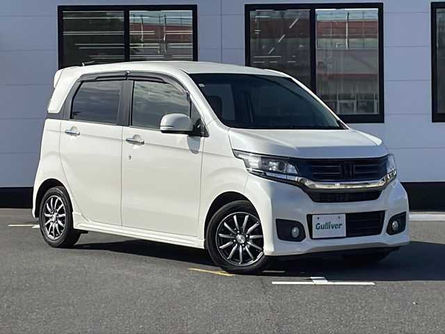 ホンダ Ｎ ＷＧＮ カスタム G ターボパッケージ 山口県 2015(平27)年 10.8万km プレミアムホワイトパール 純正SDナビ【VXM-165VFi】/・CD/DVD/USB/iPod/AM/FM/Bluetooth/フルセグテレビ/ETC/バックカメラ/パドルシフト/純正フロアマット/純正アルミホイール/ハーフレザー/ドアバイザー/ディスチャージヘッドライト/オートライト/フォグランプ/スマートキー/プッシュスタート/クルーズコントロール/横滑り防止装置/衝突被害軽減システム/ダブルサイドエアバッグ/取扱説明書/記録簿