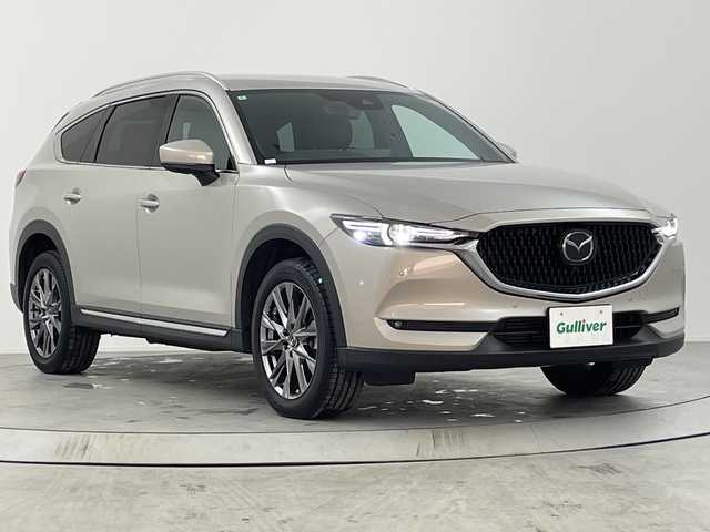 マツダ ＣＸ－８ XD Lパッケージ 熊本県 2022(令4)年 2.1万km プラチナクォーツメタリック ワンオーナー/純正ナビ（ラジオ・BT・フルセグTV ）/Apple Car Play/Android Auto/全方位カメラ 　/スマートシティーブレーキサポート/ブラインドスポットモニタリング/レーンキープアシストシステム/速度標識警報/舎監認知支援システム/車線逸脱警報/オートハイビーム/ETC/USB入力端子/前後ドライブレコーダー/レザーシート/前席パワーシート/1/2列目シートヒーター/前席エアーシート/ステアリングヒーター /レーダークルーズコントロール/ヘッドアップディスプレイ /電動リアゲート /電動格納ミラー/ミラーウィンカー/スペアキー×1/純正19インチアルミ