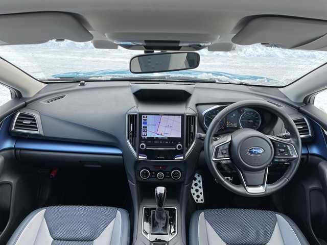 スバル ＸＶ ハイブリッド アドバンス 道央・札幌 2019(平31)年 5.8万km ラグーンブルーP ４WD/ワンオーナー/純正ディーラーOPナビ/CD/DVD/BT/USB/SD/フルセグTV/アイサイト/衝突被害軽減ブレーキ/横滑り防止装置/レーダークルーズコントロール/レーンキープアシスト/リアパーキングセンサー/ブラインドスポットモニター/サイドカメラ/ETC/X-MODE/SI-DRIVE/ECO-C/前席パワーシート/ハーフレザーシート/革巻きステアリング/ステアリングリモコン/パドルシフト/SRH/電動パーキング/オートブレーキホールド/プッシュスタート/スマートキー/LEDヘッドライト/オートライト/フォグランプ/電動格納ミラー/ヒーテッドドアミラー/ウィンカーミラー/純正フロアマット/ドアバイザー