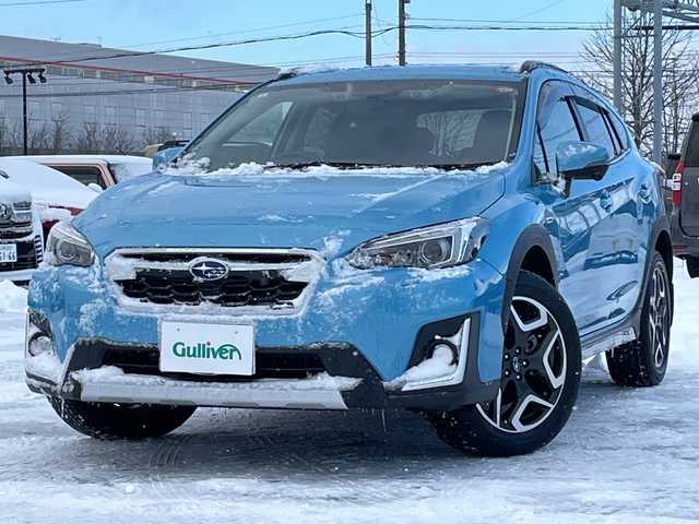 スバル ＸＶ ハイブリッド アドバンス 道央・札幌 2019(平31)年 5.8万km ラグーンブルーP ４WD/ワンオーナー/純正ディーラーOPナビ/CD/DVD/BT/USB/SD/フルセグTV/アイサイト/衝突被害軽減ブレーキ/横滑り防止装置/レーダークルーズコントロール/レーンキープアシスト/リアパーキングセンサー/ブラインドスポットモニター/サイドカメラ/ETC/X-MODE/SI-DRIVE/ECO-C/前席パワーシート/ハーフレザーシート/革巻きステアリング/ステアリングリモコン/パドルシフト/SRH/電動パーキング/オートブレーキホールド/プッシュスタート/スマートキー/LEDヘッドライト/オートライト/フォグランプ/電動格納ミラー/ヒーテッドドアミラー/ウィンカーミラー/純正フロアマット/ドアバイザー