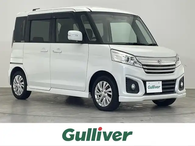 スズキ スペーシア カスタム GS 滋賀県 2016(平28)年 8.8万km クリスタルホワイトP デュアルカメラブレーキサポート/車線逸脱警報・誤発進抑制サポート/社外SDナビ（CN-AS300D）/フルセグTV/バックカメラ/パワースライドドア/キセノンライト/オプションハーフレザーシートカバー/オートリトラミラー/ウィンカーミラー/スマートキー/プッシュスタート/ETC