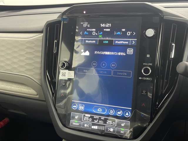 スバル フォレスター プレミアムS:HEV EX 秋田県 2025(令7)年 0.1千km クリスタルホワイトP 4WD/純正ナビ（BT/ACP/AA/AUX/フルセグTV）/全方位カメラ/オートクルーズコントロール/前席パワーシート/前後席シートヒーター/ステアリングヒーター/デジタルインナールームミラー/置くだけ充電/電動リアゲート/オートビークルホールド/LEDヘッドライト/ルーフレール/コーナーセンサー/レーンキープアシスト/スペアキー/取説・保証書