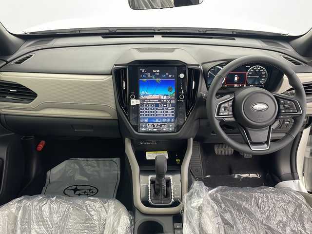 スバル フォレスター プレミアムS:HEV EX 秋田県 2025(令7)年 0.1千km クリスタルホワイトP 4WD/純正ナビ（BT/ACP/AA/AUX/フルセグTV）/全方位カメラ/オートクルーズコントロール/前席パワーシート/前後席シートヒーター/ステアリングヒーター/デジタルインナールームミラー/置くだけ充電/電動リアゲート/オートビークルホールド/LEDヘッドライト/ルーフレール/コーナーセンサー/レーンキープアシスト/スペアキー/取説・保証書