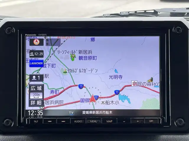 スズキ ジムニー XC 愛媛県 2022(令4)年 3万km ブルーイッシュブラックパール3 純正ナビ/AM/FM/CD/DVD/BT/フルセグTV　/バックカメラ　/衝突被害軽減装置　/車線逸脱防止装置　/クルーズコントロール　/D/N席シートヒーター　/アイドリングストップ　/ステアリングスイッチ/ヘッドライトウォッシャー/ダウンヒルアシストコントロール/電格ミラー/ヒートミラー/現状サマー(純正AW）(175/80/R16)/BRIDGESTONE DUELER H/T