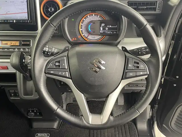 スズキ スペーシア ギア HYBRID XZターボ 埼玉県 2020(令2)年 4.4万km ブルーイッシュブラックパール3 carrozzeriaSDナビ/　Bluetooth/フルセグ/全方位カメラ/バックカメラ/両側パワースライドドア/ルーフレール/D/N席シートヒーター/前後ドライブレコーダー/アイドリングストップ/レーダークルーズコントロール/ビルドインETC/スマートキー/プッシュスタート/取扱説明書