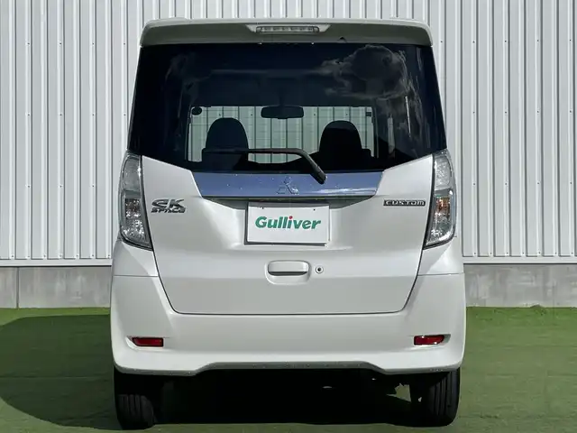 三菱 ｅＫスペース カスタムG 香川県 2014(平26)年 3.1万km シルキーホワイト 純正７型ＳＤナビ/　CD.DVD.BT.AUX.USB/バックカメラ/電動スライドドア/ＨＩＤヘッドライト/フォグライト/アイドリングストップ/純正１４インチＡＷ/スマートキー/スペアキー/純正フロアマット/純正ドアバイザー