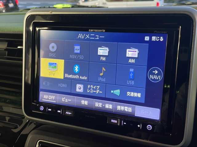 スズキ スペーシア カスタム HYBRID XS ターボ 京都府 2019(平31)年 10.6万km ピュアホワイトP ワンオーナー/プッシュスタート/社外ナビ　AVIC-RL902/・フルセグ/CD/DVD/BT/FM/AM/USB/バックカメラ/両側パワースライドドア/クルーズコントロール/衝突軽減防止/コーナーセンサー/レーンアシスト/横滑り防止装置/ハーフレザーシート/シートヒーター/ナビ連動ドラレコ/アイドリングストップ/ETC/パドルシフト/オートライト/リアサンシェード/フロアマット/ドアバイザー/スマートキースペア×１/保証書/取扱説明書