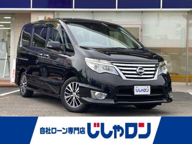 日産 セレナ ハイウェイスター Sハイブリッド 静岡県 2014(平26)年 8.9万km ダイヤモンドブラック (株)IDOMが運営する【じしゃロン焼津店】の自社ローン専用車両になります。こちらは現金またはオートローンご利用時の価格です。自社ローンご希望の方は別途その旨お申付け下さい/純正ＳＤナビ/（フルセグＴＶ/Ｂｌｕｅｔｏｏｔｈ接続/ＣＤ/ＤＶＤ/ミュージックサーバー）/フリップダウンモニター/両側パワースライドドア/衝突軽減システム/レーンキープアシスト/３６０°カメラ/ＥＴＣ
