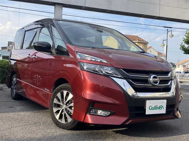 日産 セレナ ハイウェイスター 愛知県 2017(平29)年 13.8万km マルーンレッド 2トーン エマージェンシーブレーキ/純正9インチSDナビ/純正リヤフリップダウンモニター/DVD&CD&Blu-rayビデオ/地デジフルセグ/バックカメラ/LEDヘッドライト/オートライト/クルーズコントロール/ビルトインETC/インテリジェントキー×2ケ/ハンズフリーパワースライドドア/純正アルミホイル/保証書取説有り