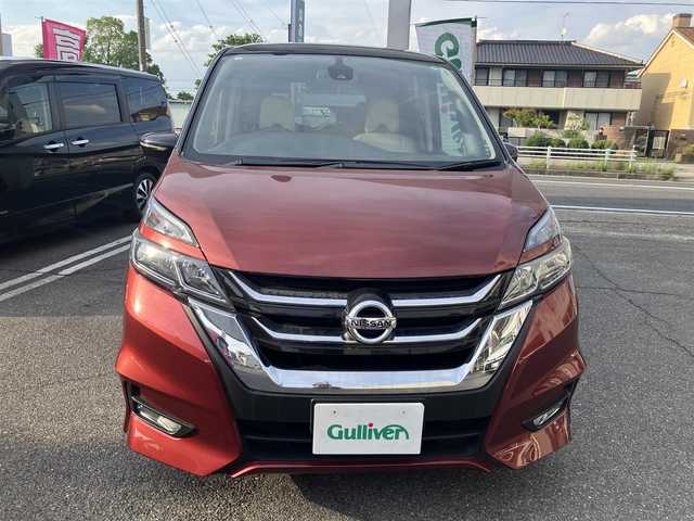 日産 セレナ ハイウェイスター 愛知県 2017(平29)年 13.8万km マルーンレッド 2トーン エマージェンシーブレーキ/純正9インチSDナビ/純正リヤフリップダウンモニター/DVD&CD&Blu-rayビデオ/地デジフルセグ/バックカメラ/LEDヘッドライト/オートライト/クルーズコントロール/ビルトインETC/インテリジェントキー×2ケ/ハンズフリーパワースライドドア/純正アルミホイル/保証書取説有り