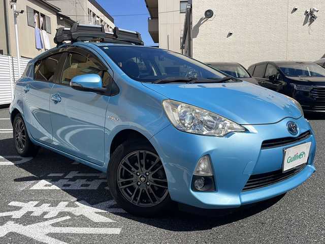 トヨタ アクア S 広島県 2014(平26)年 16.4万km クールソーダメタリック /登録時走行距離/　　　　　　　163258キロ/純正ナビ/地デジ/スペアキー×１/ETC/新車時整備手帳/　　【保証書】/取扱説明書/