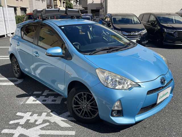 トヨタ アクア S 広島県 2014(平26)年 16.4万km クールソーダメタリック /登録時走行距離/　　　　　　　163258キロ/純正ナビ/地デジ/スペアキー×１/ETC/新車時整備手帳/　　【保証書】/取扱説明書/