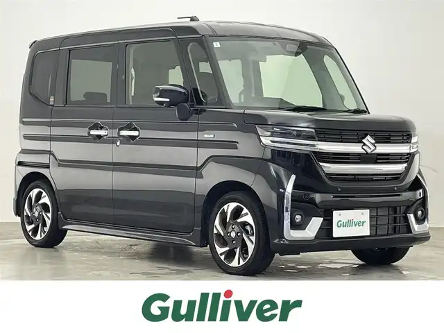 スズキ スペーシア カスタム HYBRID XS 滋賀県 2024(令6)年 0.8万km ブルーイッシュブラックパール3 純正ナビ/全方位カメラ/両側パワースライドドア/LEDヘッドライト/クルーズコントロール/レーンキープアシスト/純正15AW/ハーフレザーシート/シートヒーター/ハンドルヒーター/革巻きステアリング/ETC/プッシュスタート/スマートキー