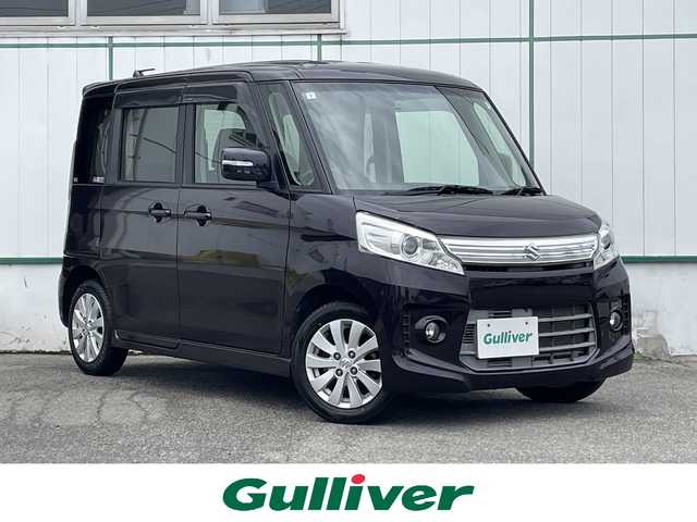 スズキ スペーシア カスタム XS 山梨県 2013(平25)年 2.5万km ミステリアスバイオレットパール 純正ナビ/Bluetooth接続/ワンセグTV/バックカメラ/両側電動スライドドア/アイドリングストップ/スマートキー/スペアキー1本/取扱説明書/保証書