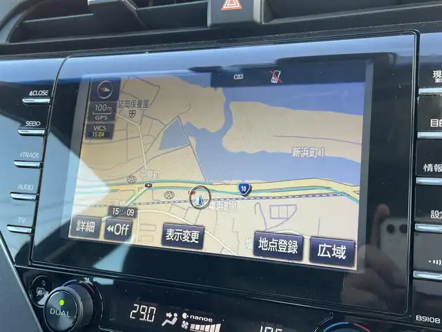 トヨタ カムリ G 宮崎県 2017(平29)年 9.4万km エモーショナルレッド 純正ナビ/　(AM/FM/BT/SD/DVD/TV)/サンルーフ/オートライト/オートハイビーム/クルーズコントロール/キープレーンアシスト/ドライブレコーダー/電動格納ミラー/純正アルミ　17インチ/純正マット/USB　前：１　後：２/シガーソケット/ETC2.0