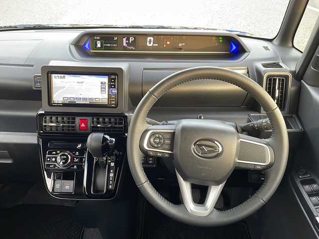 ダイハツ タント カスタム RS 島根県 2023(令5)年 0.8万km クールバイオレットクリスタルシャイン ワンオーナー/純正7インチメモリナビゲーション(NMZK-W72D)/フルセグ BT SD CD DVD/全方位カメラ/ナビ連動型前方ドライブレコーダー/両側パワースライドドア/ウェルカムオープンスライドドア/D/N席シートヒーター/電子パーキング/AUTOHOLD/オートリトラミラー/LEDヘッドライト/オートマチックハイビーム/フォグライト/シートリフター/革巻きステアリング/ステアリングリモコン/ISOFIX/純正15インチアルミホイール/純正フロアマット/純正ドアバイザー