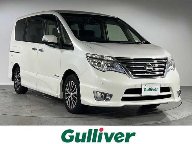 日産 セレナ HWS S HV Vセレ +SeftyⅡ 福岡県 2015(平27)年 1.7万km ブリリアントホワイトパール 禁煙車 /アラウンドビューモニター/バックカメラ /フリップダウンモニター /純正メモリナビ【フルセグTV DVD CD BT】 /横滑り防止装置 /レーンキープアシスト /コーナーセンサー /ビルドインETC