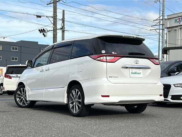 トヨタ エスティマ アエラス プレミアム G 愛知県 2017(平29)年 3.2万km ホワイトパールクリスタルシャイン /ワンオーナー//禁煙車//純正10インチナビ//BT/フルセグ/HDMI/MSV/CD/DVD//バックカメラ//純正18AW//黒ハーフレザーシート//シートヒーター//両側パワースライドドア//電動リアゲート//ウッドコンビステアリング//ステアリングスイッチ//ビルトインETC//前方ドラレコ//クルーズコントロール//PCS/LDA//横滑り防止装置//盗難防止装置//先行車発進告知//LEDオートライト//オートマチックハイビーム//純正フロアマット//ドアバイザー//スペアスマートキー//ディーラー記録簿　H30/H31/R2/R3/R4/R6/R7//取扱説明書//ナビ取扱説明書//新車時保証書