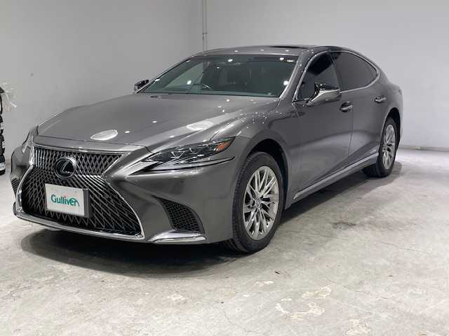 レクサス ＬＳ 500h Iパッケージ 宮城県 2017(平29)年 4.6万km マンガンラスター サンルーフ/４WD/レクサスセーフティシステム/・プリクラッシュセーフティ/・レーンディパーチャーアラート/・レーダークルーズコントロール/・アダプティブハイビームシステム/・ロードサインアシスト/・先行車発進告知機能/・パーキングサポートブレーキ/・ブラインドスポットモニター/純正SDナビ/・Bluetooth/CD/DVD/USB/・フルセグTV/・2.0ETC/・全方位カメラ/アイドリングストップ/電子パーキング/・オートブレーキホールド/革巻きステアリング/・ステアリングヒーター/・ステアリングスイッチ/パワーシート（運転席/助手席）/・シートヒーター（全席）/プッシュスタート/・スマートキー/LEDヘッドライト/・オートライト/・オートハイビーム/純正フロアマット/純正アルミホイール