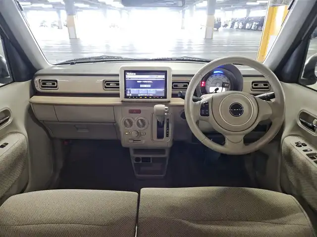 スズキ ラパン S 宮崎県 2017(平29)年 3.5万km フォーンベージュM ワンオーナー/純正8型ナビ/　(Bluetooth/CD/DVD)/フルセグTV/全方位モニター/横滑り防止装置/HIDヘッドランプ/オートライト/本革巻きステアリング/ステアリングスイッチ/前席シートヒーター/キーレスプッシュスタートシステム/禁煙車