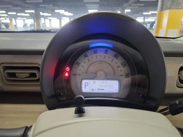 スズキ ラパン S 宮崎県 2017(平29)年 3.5万km フォーンベージュM ワンオーナー/純正8型ナビ/　(Bluetooth/CD/DVD)/フルセグTV/全方位モニター/横滑り防止装置/HIDヘッドランプ/オートライト/本革巻きステアリング/ステアリングスイッチ/前席シートヒーター/キーレスプッシュスタートシステム/禁煙車