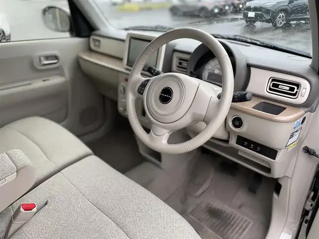 スズキ ラパン S 宮崎県 2017(平29)年 3.5万km フォーンベージュM ワンオーナー/純正8型ナビ/　(Bluetooth/CD/DVD)/フルセグTV/全方位モニター/横滑り防止装置/HIDヘッドランプ/オートライト/本革巻きステアリング/ステアリングスイッチ/前席シートヒーター/キーレスプッシュスタートシステム/禁煙車