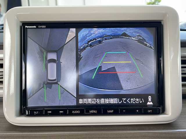 スズキ ラパン S 富山県 2017(平29)年 3.5万km フォーンベージュM ワンオーナー/純正8型ナビ/　(Bluetooth/CD/DVD)/フルセグTV/全方位モニター/横滑り防止装置/HIDヘッドランプ/オートライト/本革巻きステアリング/ステアリングスイッチ/前席シートヒーター/キーレスプッシュスタートシステム/禁煙車