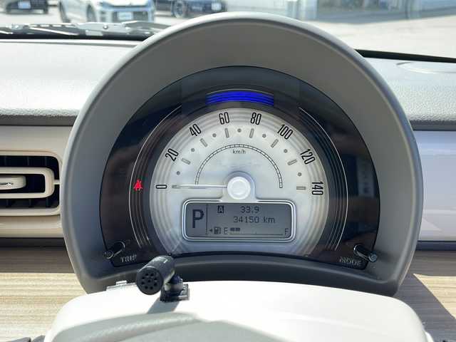 スズキ ラパン S 富山県 2017(平29)年 3.5万km フォーンベージュM ワンオーナー/純正8型ナビ/　(Bluetooth/CD/DVD)/フルセグTV/全方位モニター/横滑り防止装置/HIDヘッドランプ/オートライト/本革巻きステアリング/ステアリングスイッチ/前席シートヒーター/キーレスプッシュスタートシステム/禁煙車