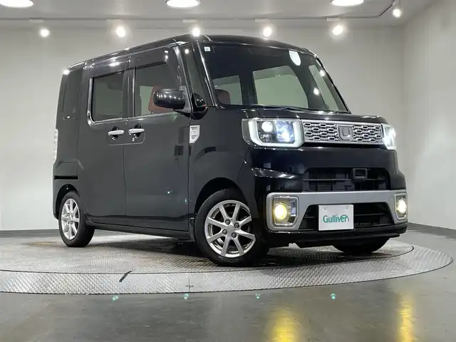 ダイハツ ウェイク X SA 愛知県 2015(平27)年 7.7万km ブラックマイカメタリック 社外メモリナビ（AVN-Z04i）/・AM/FM/CD/DVD/Bluetooth/・フルセグテレビ/衝突軽減ブレーキ/片側パワースライド/ETC/LEDヘッドライト/純正14インチアルミホイル/オートエアコン/オートライト/プッシュスタートボタン/スマートキー/フロアマット/保証書/取扱説明書