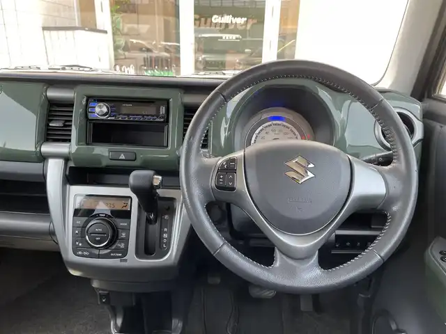スズキ ハスラー Jスタイル 石川県 2015(平27)年 7.3万km クールカーキパールメタリック/ホワイト2トーンルーフ 社外CD/シートヒーター/ホワイトルーフ/スマートキー/プッシュスタート/電動ミラー/レーダーブレーキ/オートライト/オートエアコン/保証書