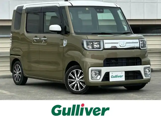 ダイハツ ウェイク G ターボ SA Ⅲ 静岡県 2018(平30)年 3.7万km パールホワイトⅢ /オフビートカーキM ターボ車/ツートーン/パールホワイトIII /オフビートカーキM/スマートアシスト３/ストラーダナビ/フルセグＴＶ/ＤＶＤ再生/両側電動スライドドア/ＬＥＤヘッド/フォグライト/オートハイビーム/ＡＡＣ/ベンチシート/ドアバイザー/純正１４ＡＷ