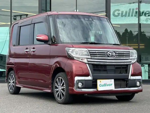 ダイハツ タント カスタム X トップED SA Ⅲ 鹿児島県 2017(平29)年 7.1万km ファイアークォーツレッドM ワンオーナー/社外ナビ AVIC-CZ700/(Bluetooth/フルセグTV/CD/DVD)/バックカメラ/両側パワースライドドア/LEDヘッドライト/ハーフレザーシート/運転席シートヒーター/純正14インチアルミホイール/アイドリングストップ/スマートキー/ETC
