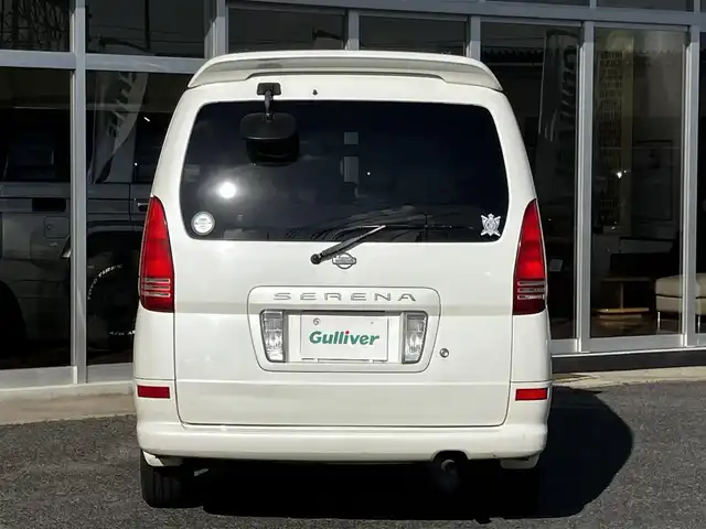 日産 セレナ J Vパック 山口県 2001(平13)年 10.8万km ホワイトパール 純正フロアマット/純正ドアバイザー/純正フォグランプ/純正15インチアルミ/純正リアスポイラー/社外CDデッキ/電動格納ドアミラー/電動コーナーポール/スライドオートクロージャー/ETC/スペアキー(2本)