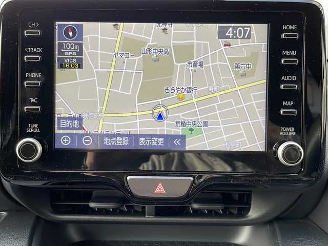 トヨタ ヤリス ハイブリッド G 山形県 2023(令5)年 0.5万km スーパーホワイトⅡ ワンオーナー/純正ナビ/Bluetooth接続/バックカメラ/ハロゲンヘッドライト/オートライト/プリクラッシュセーフティ/クリアランスソナー/オートハイビーム