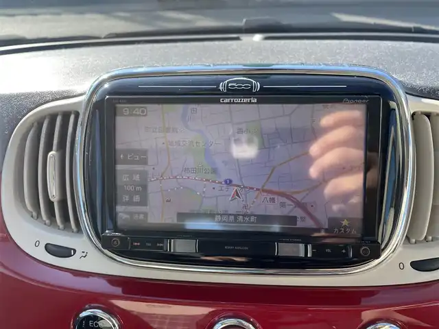 フィアット ５００ ツインエア ラウンジ 静岡県 2016(平28)年 3.1万km 赤 ワンオーナー/純正アルミホイール15インチ/純正ヘッドライト/純正フロアマット/社外ナビ（TV.AM.FM.BT）/バックカメラ/USBソケット/コーナーセンサー/ヘッドライトウォッシャー/ETC