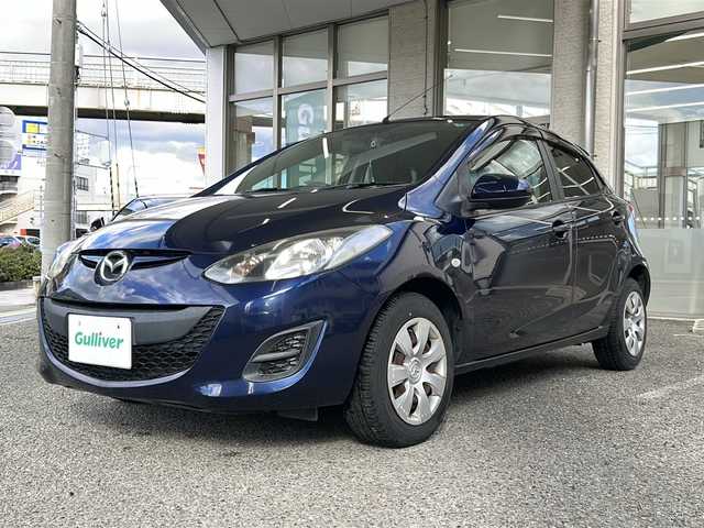 マツダ デミオ 13C－V スマートEDⅡ 兵庫県 2013(平25)年 3.3万km ストーミーブルーマイカ ワンオーナー/社外SDナビ/　DVD/USB/AM/FM/ワンセグテレビ（走行中視聴不可）/前方ドライブレコーダー/アンチロック・ブレーキ・システム/盗難防止装置/純正フロアマット/パワーステアリング/パワーウィンドウ/エアバッグ（W）/リモコンキー/保証書/取扱説明書