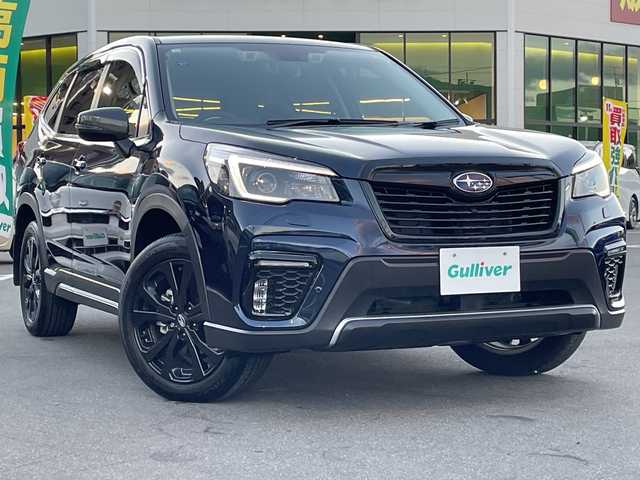 スバル フォレスター スポーツ 長野県 2020(令2)年 0.5万km ダークブルーパール フルタイム４ＷＤ/８インチ純正ナビ/(CN-FX800DFD)/Bluetooth Audio/ビルドインＥＴＣ/バックカメラ/フロント/サイドカメラ/追従クルーズコントロール/コーナーセンサー/電動リアゲート/ステアリングヒーター/ステアリングスイッチ/本革巻ステアリング/パドルシフト/デジタルインナーミラー/パワーシートＤ＋Ｎ席/シートヒーター（全席）/純正フロアマット/プッシュスタート/オートライト/フォグランプ/ドアバイザー/トノカバー/スマートキー/スペアキー×１/横滑り防止機能/盗難防止機能