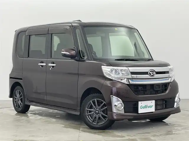 ダイハツ タント カスタム RS SA 富山県 2014(平26)年 7.5万km プラムブラウンクリスタルマイカ 4WD/カーオーディオ/ターボチャージャー/衝突軽減ブレーキ/盗難防止装置/オートライト/両側パワースライドドア/ETC/プッシュスタート/LEDヘッドライト/ドアバイザー/スマートキー/シガーソケット