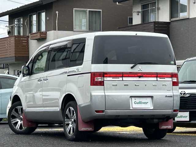 三菱 デリカＤ：５ ジャスパー 宮城県 2019(平31)年 7.5万km ウォームホワイトP/スターリングシルバーM 社外ナビ/(DVD/SD/AM・FM/TV(フルセグ)Bluetooth)/社外後席用フリップダウンモニター/社外ドライブレコーダー前後/バックカメラ/両面パワースライドドア/ドライブモードセレクター/アダプティブクルーズコントロール/純正１８インチアルミホイール225/55R18/純正フロアマット/シートヒーター/ETC/運転席パワーシート