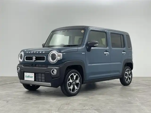スズキ ハスラー HYBRID X 群馬県 2025(令7)年 0.1万km未満 デニムブルー ガンメタリック 2トーン 届出済未使用車　純正９インチナビ　全方位モニター　アダプティブクルーズコントロール　レーンキープアシスト　衝突軽減ブレーキ　オートマチックハイビーム　シートヒーター　コーナーセンサー　純正アルミホイル