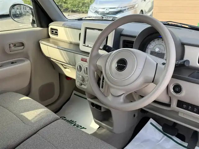 スズキ ラパン L 香川県 2017(平29)年 5.4万km ピュアホワイトP SDナビ/ドライブレコーダー/スマートキー/レーダーブレーキサポート/アイドリングストップ/シートシーター/パワーステアリング/パワーウィンドウ/純正フロアマット