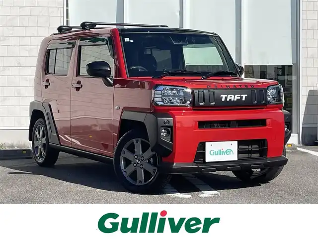 ダイハツ タフト G ターボ 宮崎県 2021(令3)年 4.5万km コンパーノレッド 純正ナビ（NMZK-W71D）/AM FM CD DVD　BT　TV/バックカメラ/衝突軽減ブレーキ/シートヒーター/レーダークルーズコントロール/社外ルーフキャリア/ルーフレール/LEDヘッドライト/ETC車載器/フォグランプ/OPフードエンブレム/OPフードガーニッシュ/OPバックドアガーニッシュ/OPマットフラップRr