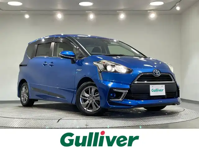 トヨタ シエンタ ハイブリッド G 愛知県 2017(平29)年 3.1万km コバルトブルーメタリック 純正ナビ(NSZT-W66T)/(ラジオ/SD/Bluetooth/地デジ/CD・DVD再生）/モデリスタフルエアロ　/トヨタセーフティセンス　/　　-衝突軽減ブレーキ　/　　-レーンディパーチャーアラート/　　-オートマチックハイビーム/両側パワースライドドア　/ＡＣ１００Ｖ　/ビルトインＥＴＣ　/ドライブレコーダー　/純正フロアマット/ＩＳＯＦＩＸ/ステアリングスイッチ