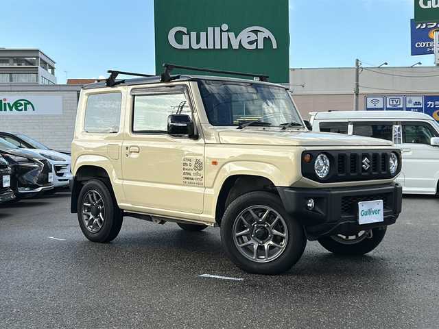 スズキ ジムニー XC 石川県 2022(令4)年 2.2万km シフォンアイボリーメタリックブラック2トーンルーフ 社外ディスプレイオーディオ/４WD/プッシュスタート/スマートキー/バックカメラ/背面タイヤ/オートライト/LEDライト/ETC/スペアキー/ダウンヒルアシスト