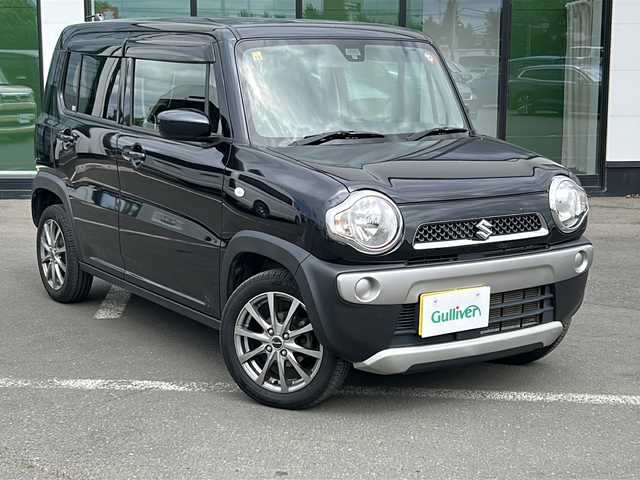 スズキ ハスラー G ターボ 道東・釧路十勝 2018(平30)年 7.3万km ブルーイッシュブラックパール3 ・4WD/・社外SDナビ/(ラジオ・CD・ワンセグ・USB)/・社外エンジンスターター/・衝突軽減システム/・グリップコントロールスイッチ/・ヒルディセントコントロールスイッチ/・前席シートヒーター/・ミラーヒーター/・アイドリングストップ/・社外レーダー/・ハロゲンライト/・ヘッドライトレベライザー/・電格ミラー/・ドアバイザー/・スマートキー/・プッシュスタート/・純正鉄ホイール付冬タイヤ　積込