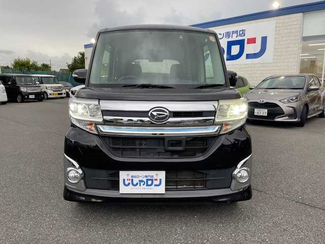 ダイハツ タント カスタム RS SA 東京都 2014(平26)年 5.2万km ブラックマイカメタリック (株)IDOMが運営する【じしゃロン昭島店】の自社ローン専用車両になりますこちらは現金またはオートローンご利用時の価格です。自社ローンご希望の方は別途その旨お申付け下さい/衝突軽減ブレーキ/ETC/スマートキー/プッシュスタート/両側パワースライドドア/Autoライト/LEDヘッドライト/革巻きステアリング/純正フロアマット/純正アルミホイール