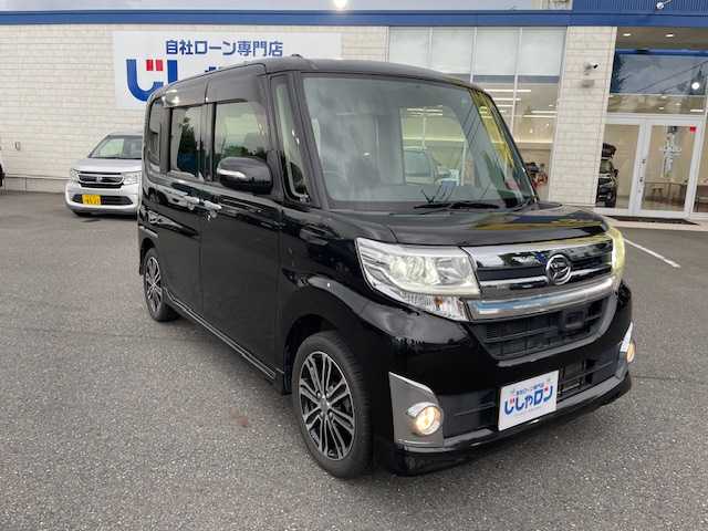 ダイハツ タント カスタム RS SA 東京都 2014(平26)年 5.2万km ブラックマイカメタリック (株)IDOMが運営する【じしゃロン昭島店】の自社ローン専用車両になりますこちらは現金またはオートローンご利用時の価格です。自社ローンご希望の方は別途その旨お申付け下さい/衝突軽減ブレーキ/ETC/スマートキー/プッシュスタート/両側パワースライドドア/Autoライト/LEDヘッドライト/革巻きステアリング/純正フロアマット/純正アルミホイール